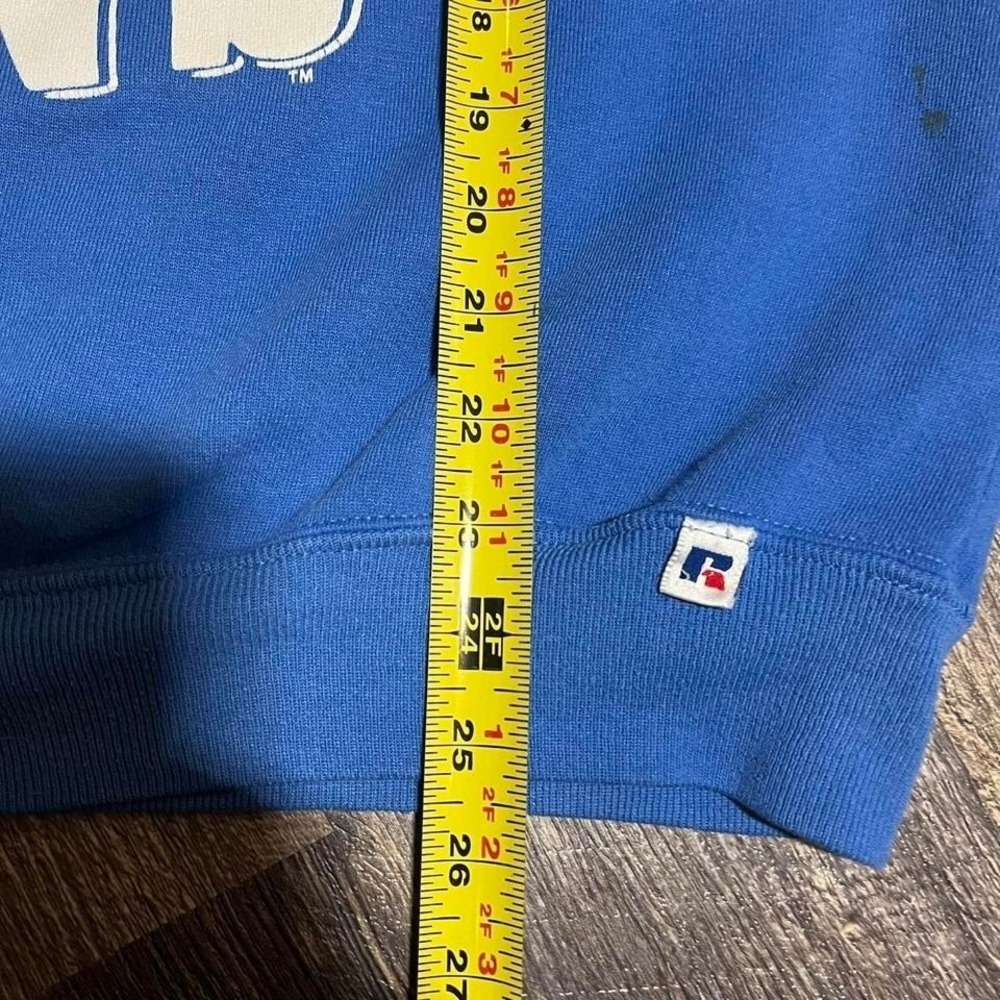 Vintage 1990s Russell Athletic Detroit Lions Crewneck Sweatshirt Blue XXL XL - Picture 5 of 6